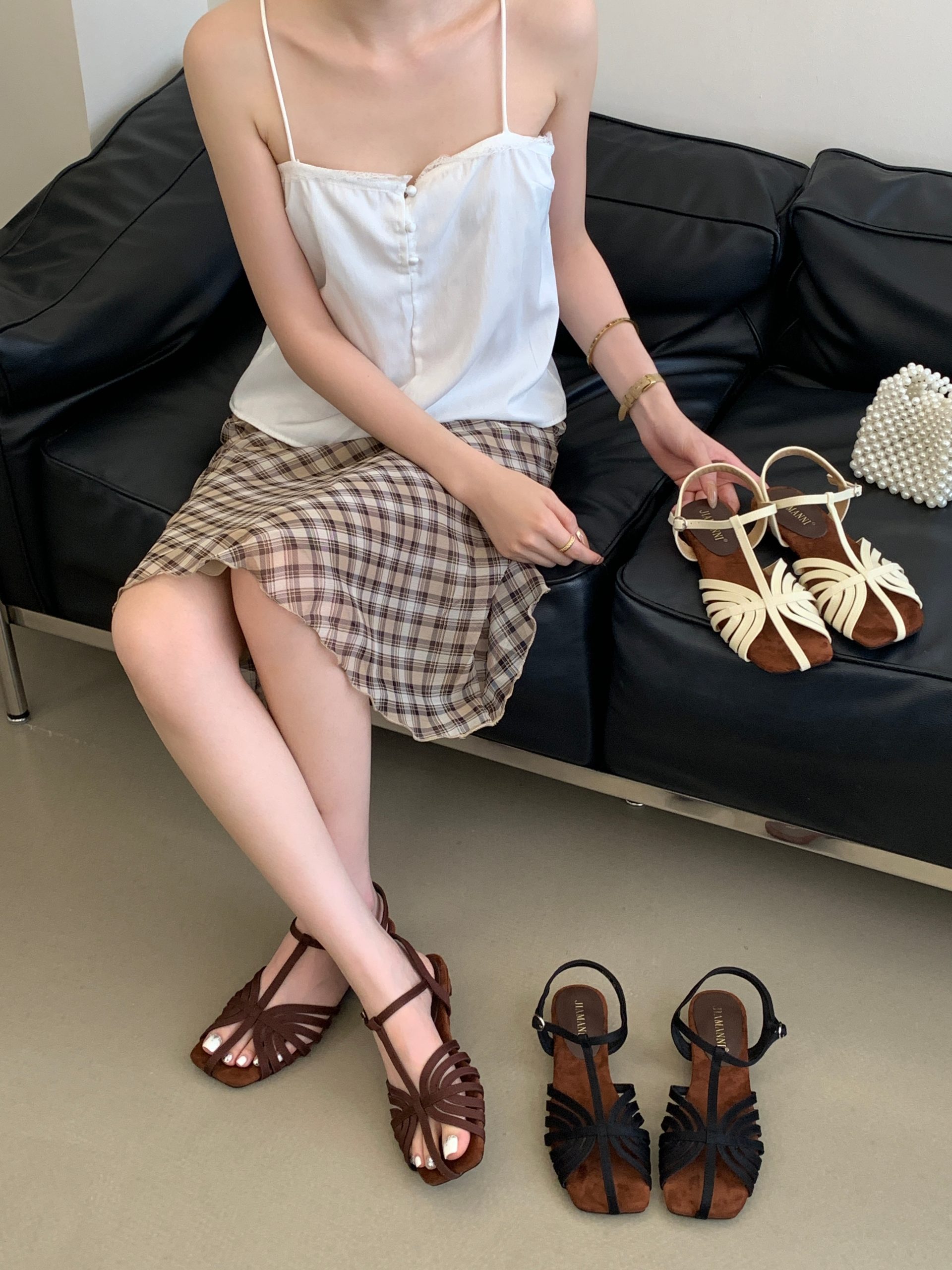 JIAMANNI Women's Platform Wedge Sandals 2026 Summer New French Style Vacation One-Strap Slippers